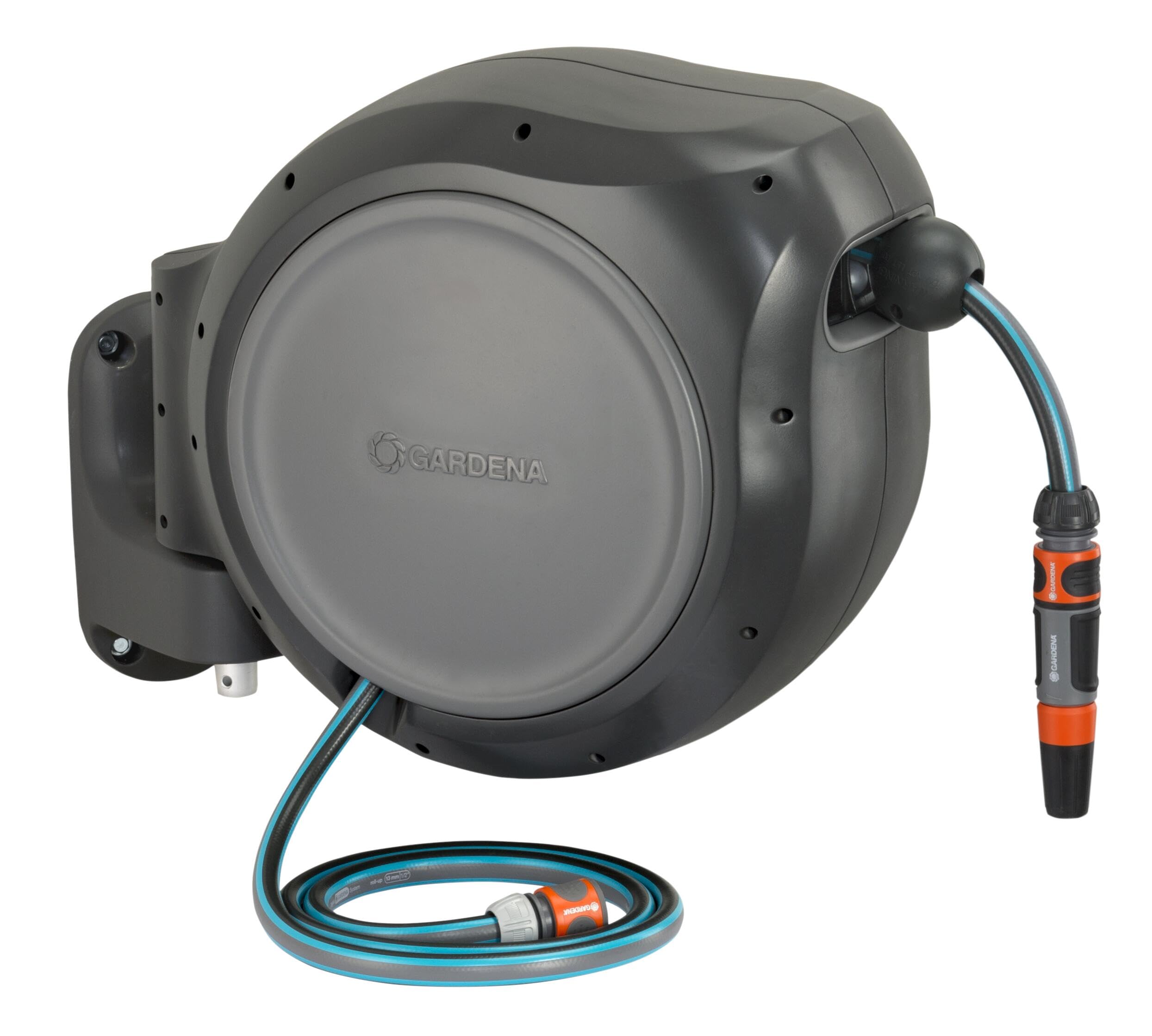 GARDENA 08055 100-Foot Retractable Garden Hose Reel with 1/2