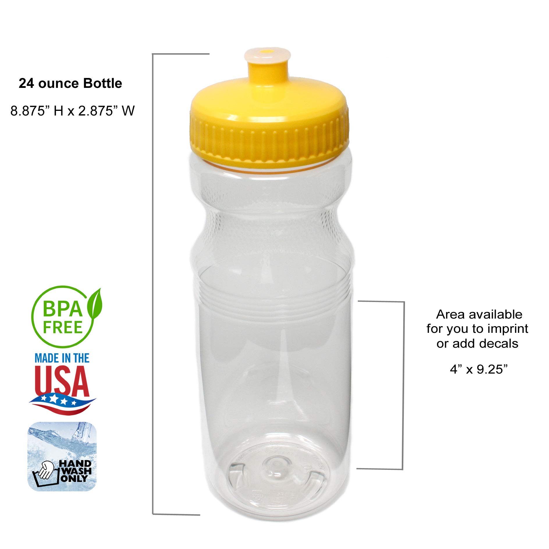 Rolling Sands 24oz BPA-Free Plastic Water Bottles (10-Pack) | Made in USA | Reusable & Leak-Proof for Gym, Hiking, School & Office Hydration