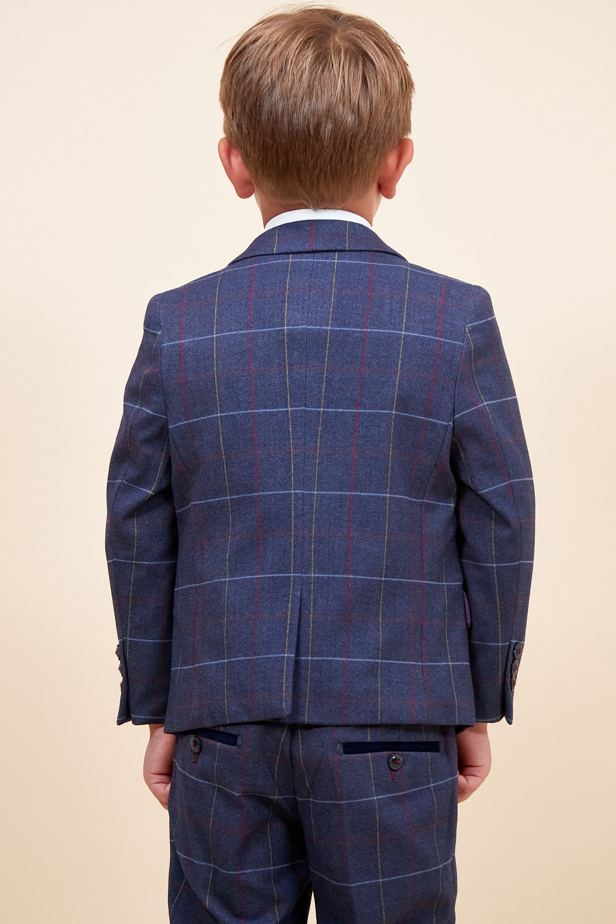 Drake Kids Navy Check 3-Piece Suit for Boys - Formal Occasions, Weddings & School Events