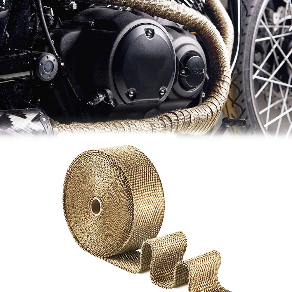 Quattroerre 16038 High-Temperature Thermal Insulating Tape for Motorcycle Manifolds - Heat Resistant, Clear Adhesive - Perfect for Engine Protection & Exhaust Wrapping