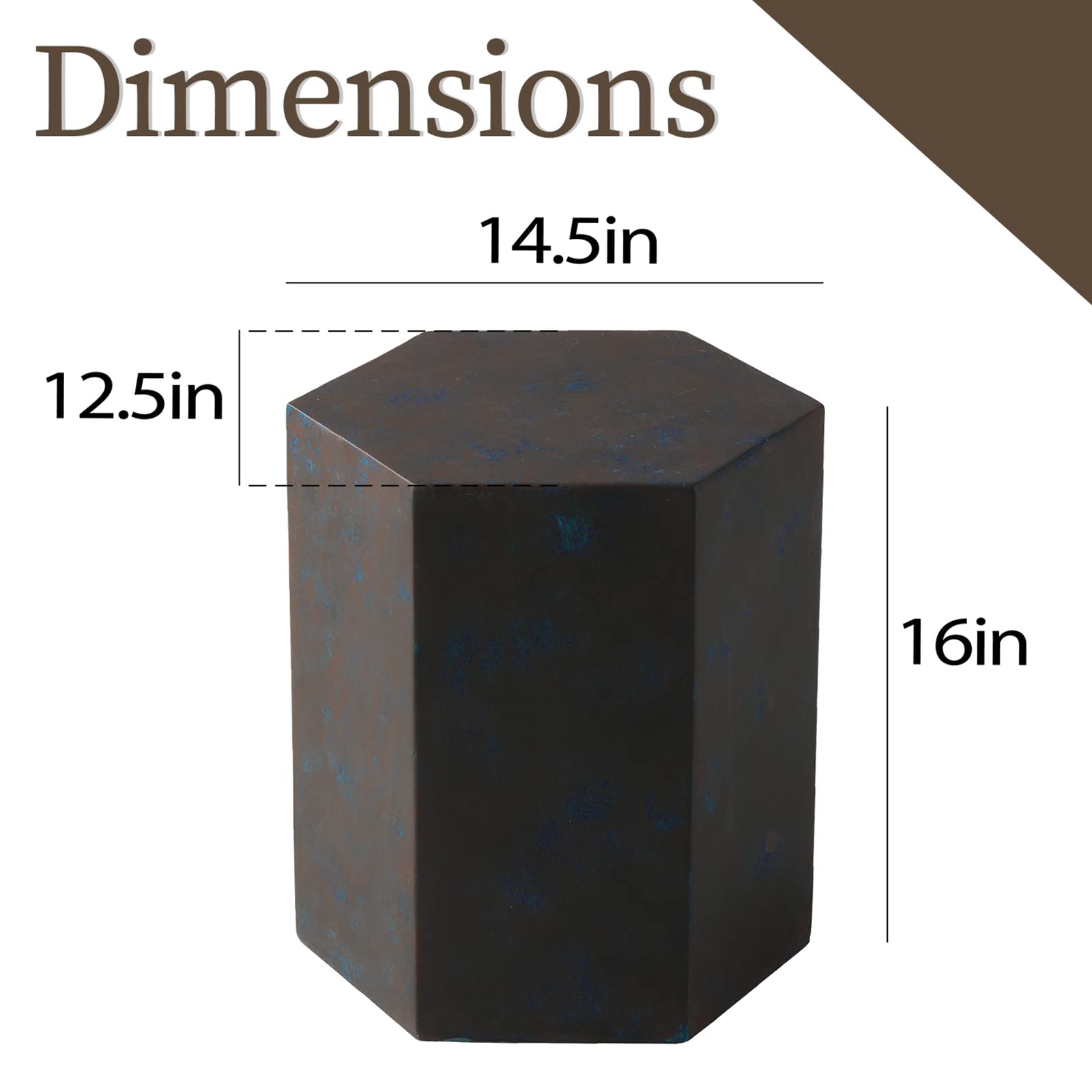 Hexagon Outdoor Side Table - 14.5