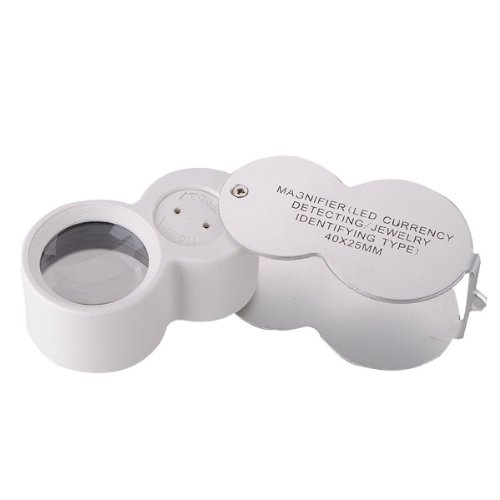 40X Magnifying Glass with LED & UV Light - 25mm Jewelers Loupe for Gemstone Inspection, Coin Collecting, and PCB Repair | Portable Magnifier for Hobbyists & Professionals
