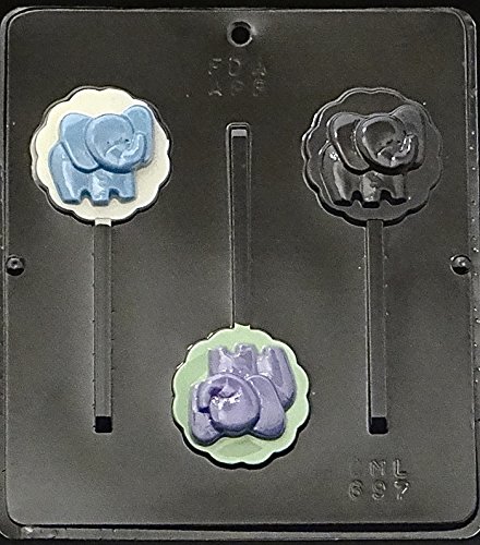 Baby Elephant Silicone Candy Mold for Lollipop & Chocolate - Reusable Baking Decorations for DIY Treats, Birthday Parties & Baby Showers