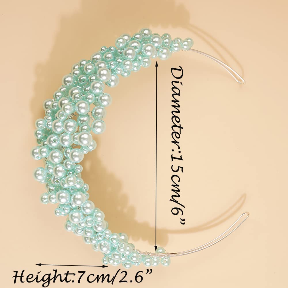 JWICOS Bridal Pearl Headbands & Tiaras for Women – Elegant Wedding Hair Accessories for Brides, Bridesmaids, Prom, Pageant, and Ball Events – Perfect for Princess-Style Weddings & Special Occasions