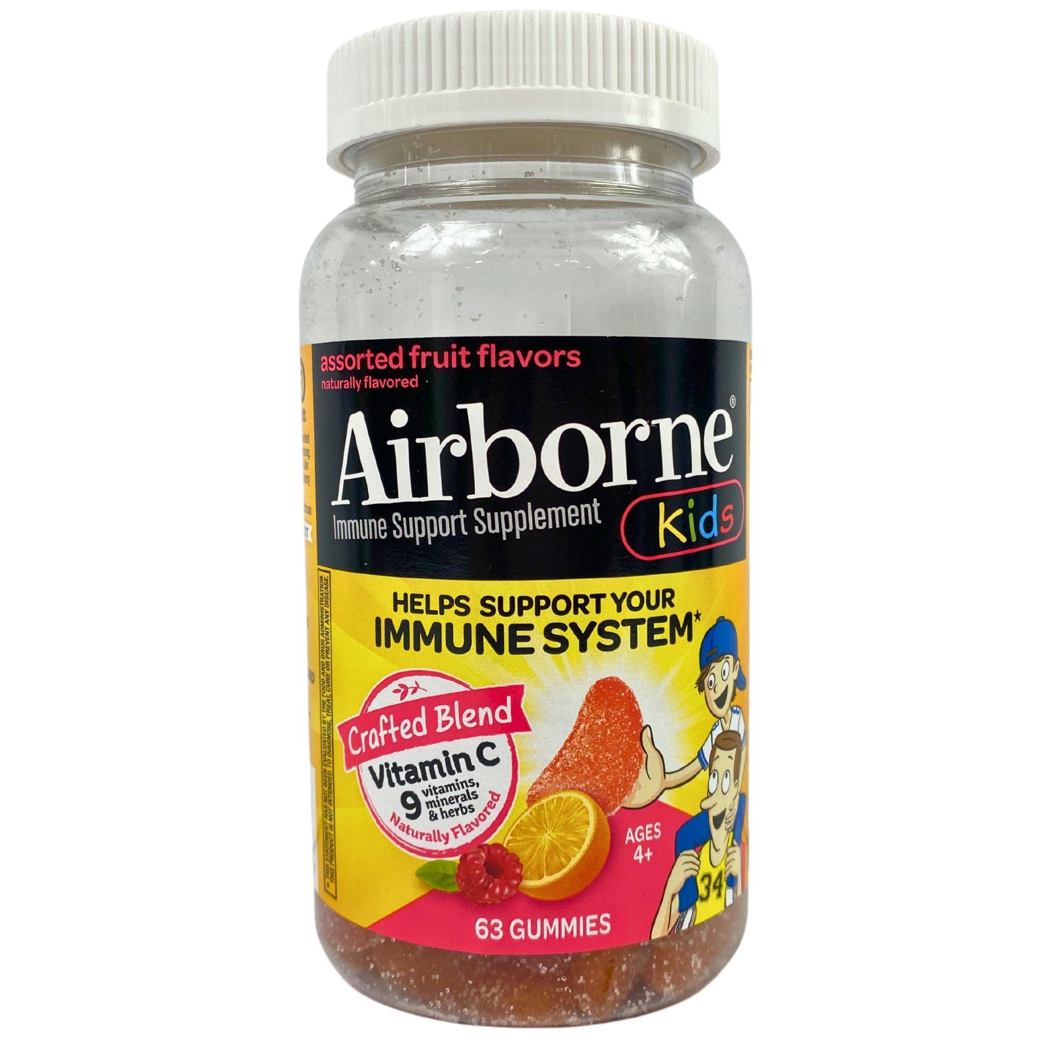 Airborne Kids Immune Support Supplement with Vitamin C, 9 Vitamins, Minerals & Herbs for Ages 4+ (30 Chewable Tablets) - Boost Immunity During Cold Season & School Days
