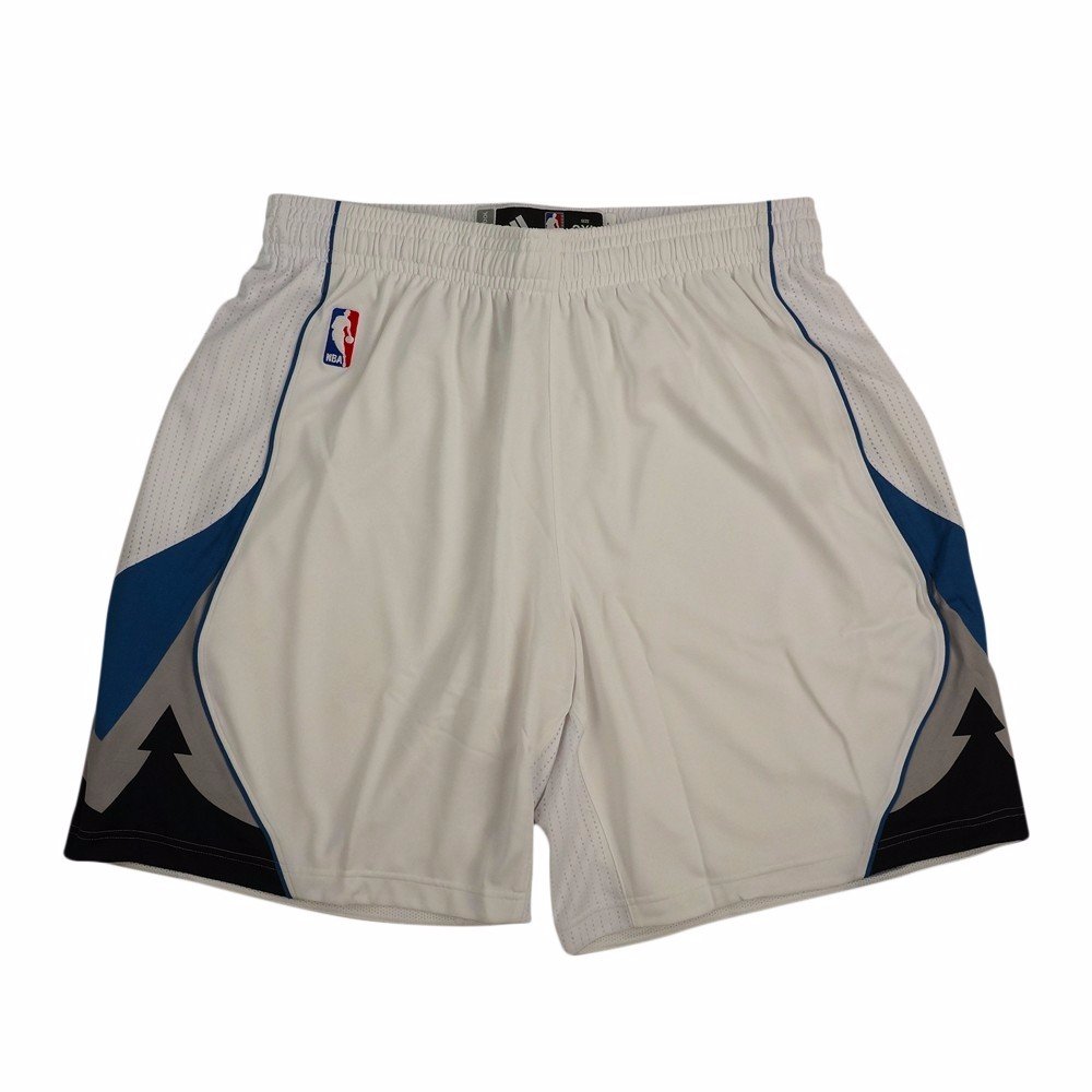 Adidas Minnesota Timberwolves NBA White Authentic Men's Climacool On-Court Basketball Shorts - Lightweight Performance Team Game Shorts for Basketball, Gym & Casual Wear