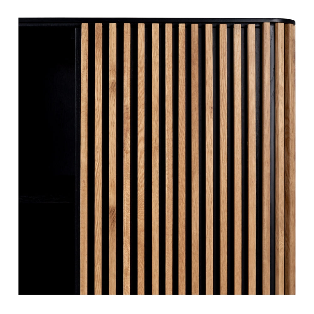 Modern Bauhaus Style Cabinet - Black & Oak Wood - Perfect for Living Room, Bedroom, or Office Storage & Organization