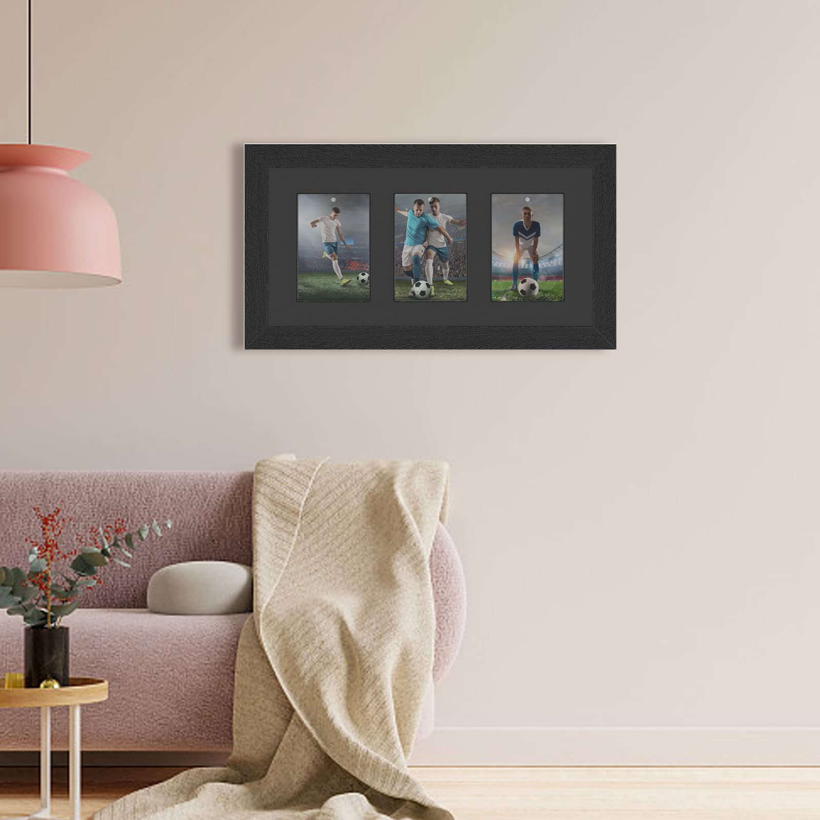 Premium 3-Slot Trading Card Display Frame - Wall Mount Magnetic Holder for Standard Graded Baseball, Basketball, Football & MTG Yugioh Cards - Perfect for Home Office Decor & Collector Showcase
