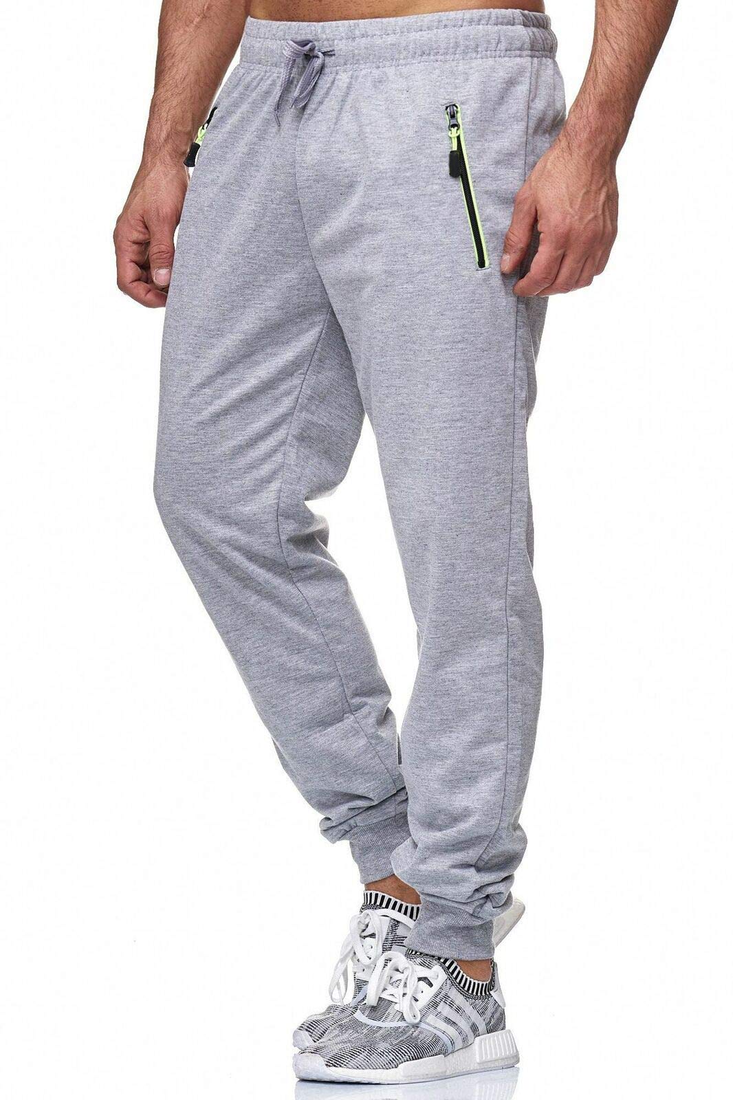 Newbby Men's Athletic Jogger Pants - Elastic Waist with Drawstring, Casual Lounge Sweatpants for Gym & Running, Zipper Pockets for Secure Storage - Perfect for Workout, Travel & Relaxation