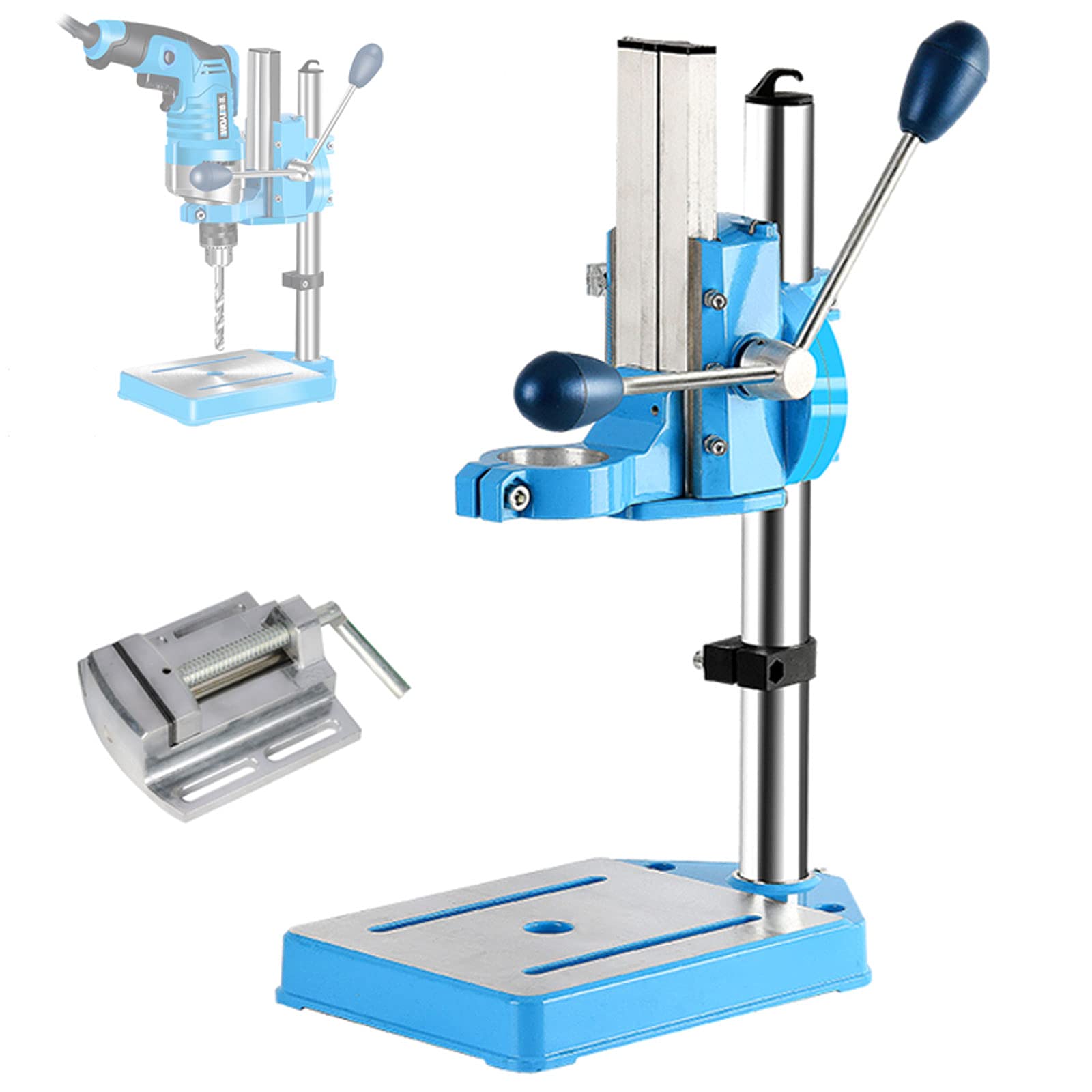 YAOYAOO Heavy Duty Drill Press Stand with Adjustable Height & Vise - Multifunctional Bench Mount for Wood, Iron, Aluminum Drilling & Cutting | Perfect for DIY Projects, Metalworking, Woodworking & Home Workshop Use