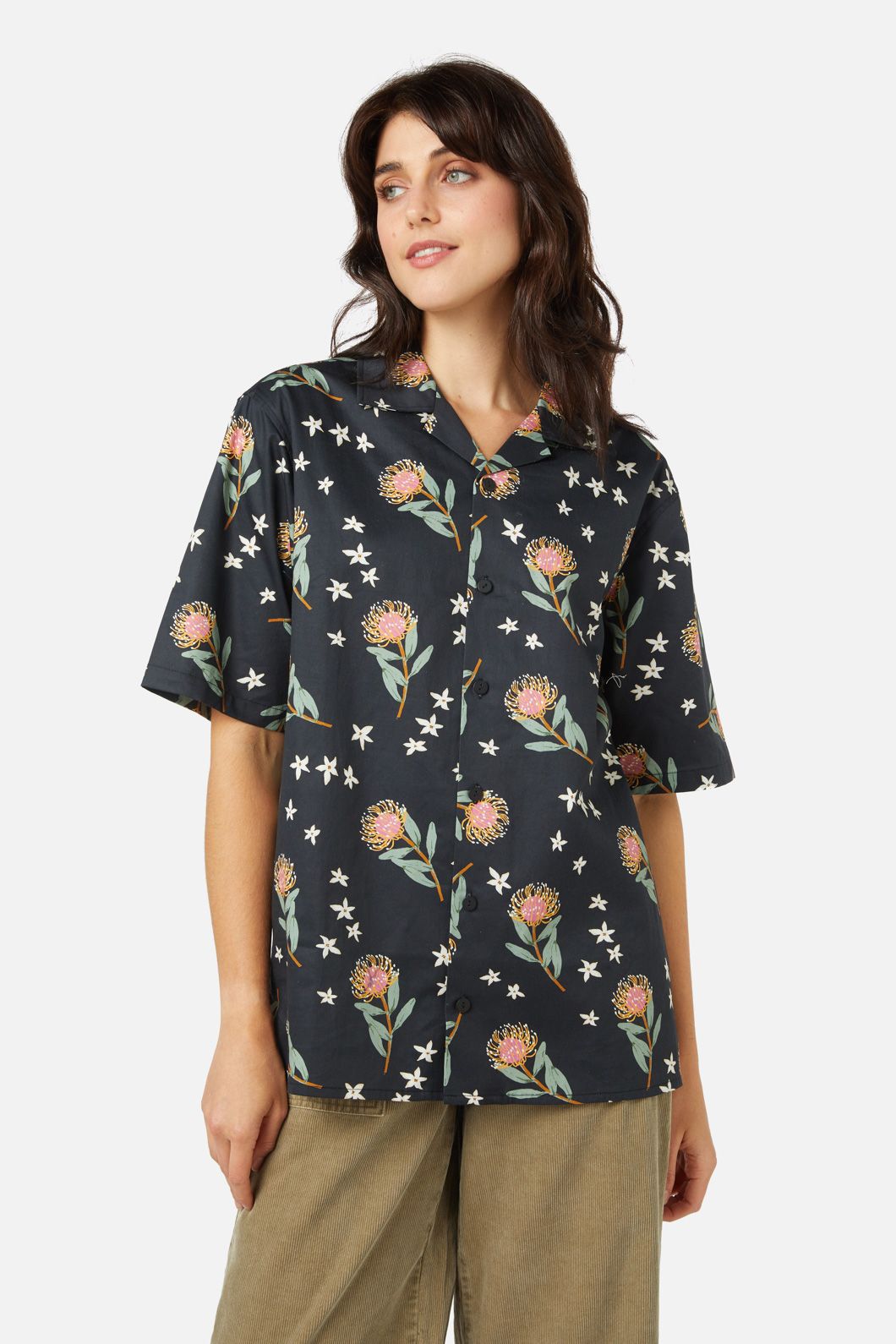 Premium Protea Hawaiian Shirt for Men - Breathable Floral Print Short Sleeve Button Up - Perfect for Beach Vacation, Summer Party & Tropical Getaways