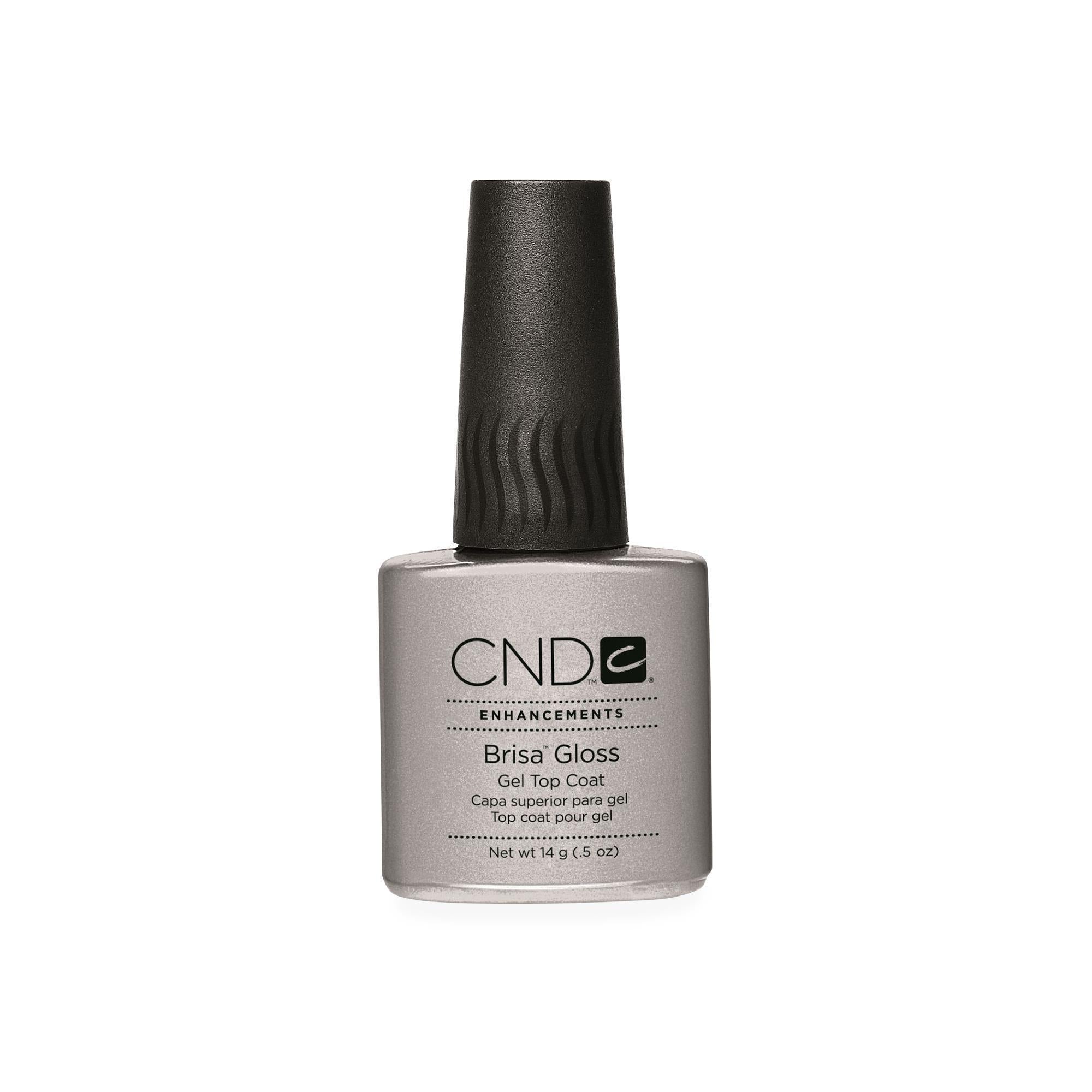 CND Enhancements Brisa Gloss Gel Top Coat - 0.5 fl oz UV LED Nail Polish Shine & Protection - Perfect for Salon & Home Manicures, Nail Art & Long-Lasting Shine