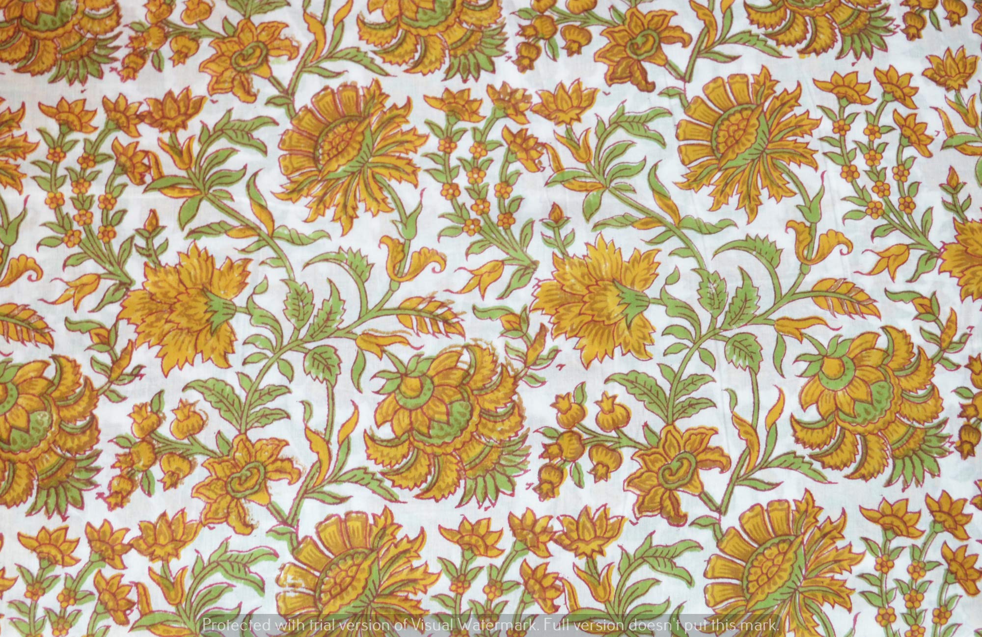 Printed Cotton Fabric by The Yard - Premium Indian Cotton Material for Summer Dresses, Kurtis, Scarves, Cushions & Sofa Covers (50 Yards) - Perfect for DIY Fashion, Home Decor & Craft Projects