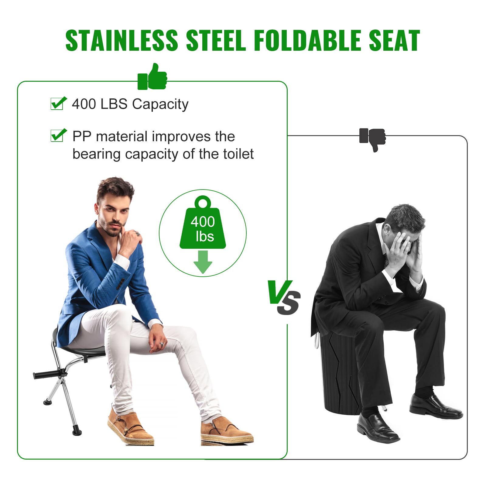 Portable Camping Toilet Kit for Adults - Pop Up Privacy Tent & Stainless Steel Toilet with Carry Bag | Outdoor Shower, Changing Room, Dressing Tent for Camping, Hiking, Road Trips & Emergency Preparedness