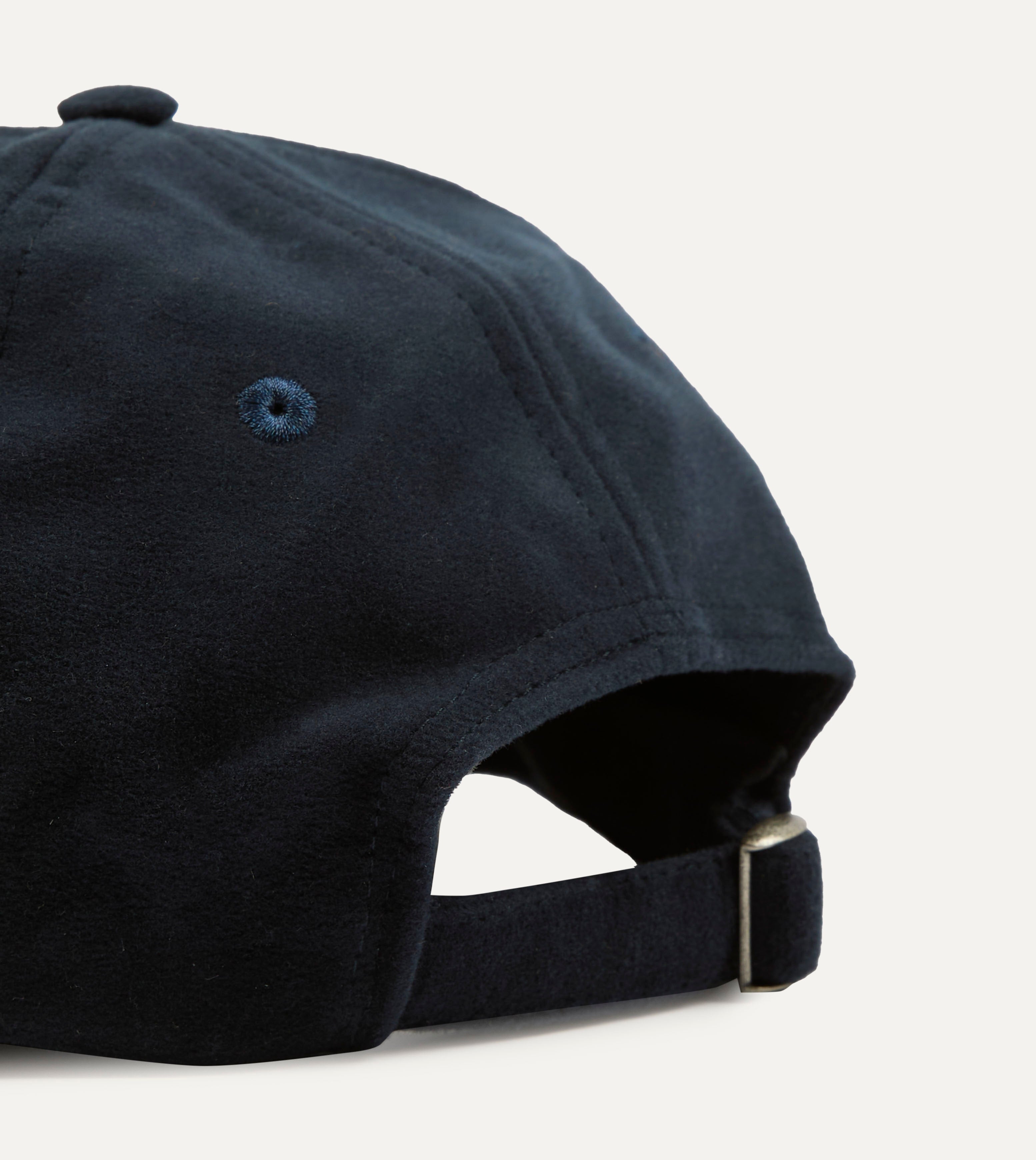 Drake's Navy Blue Moleskin Baseball Cap - Classic Kennedy Style for Men | Perfect for Casual Wear, Outdoor Activities & Sports Fans