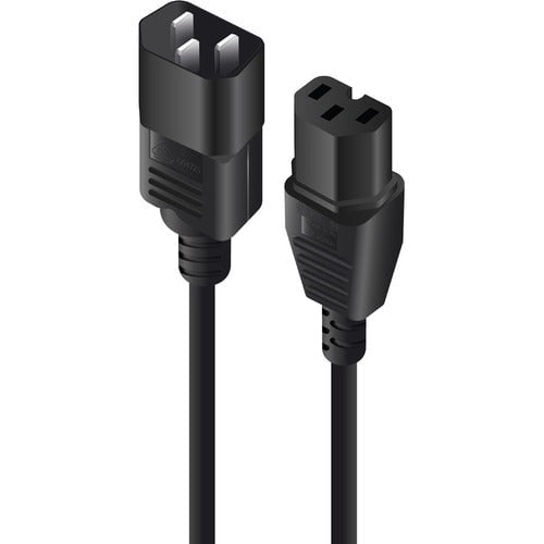 Alogic IEC C14 to IEC C15 3m High Temperature Power Cord - Male to Female Cable for Server Racks, Data Centers & Industrial Equipment