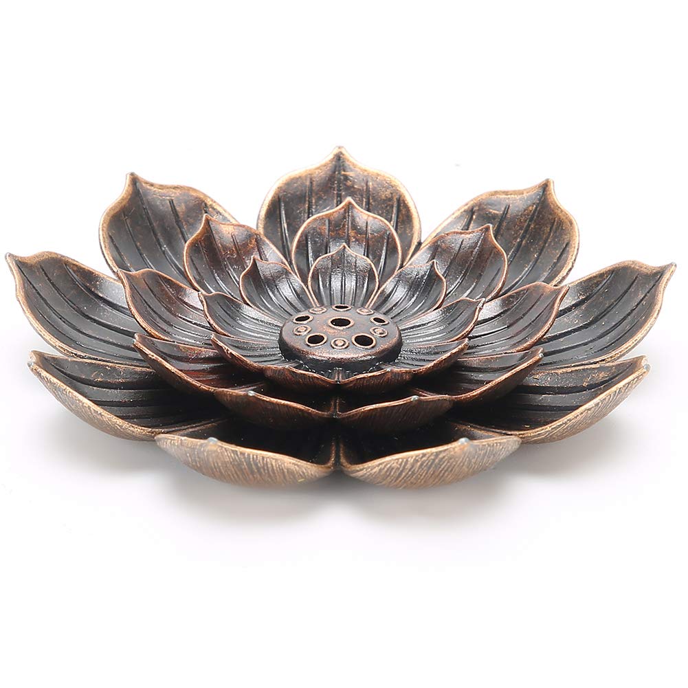Vintage Antique Plated Stick Burner - Handcrafted Lotus Incense Burner for Yoga, Meditation & Home Decor | Perfect for Temples, Tea Rooms & Living Spaces