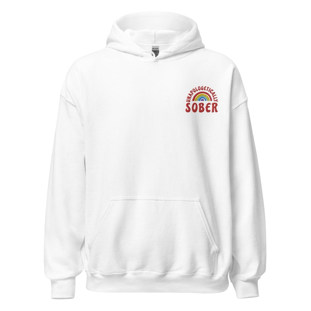 Unapologetically Sober Embroidered Unisex Hoodie - Trendy Streetwear for Sober Living & Recovery Support - Perfect for AA Meetings, Sober Events and Everyday Wear