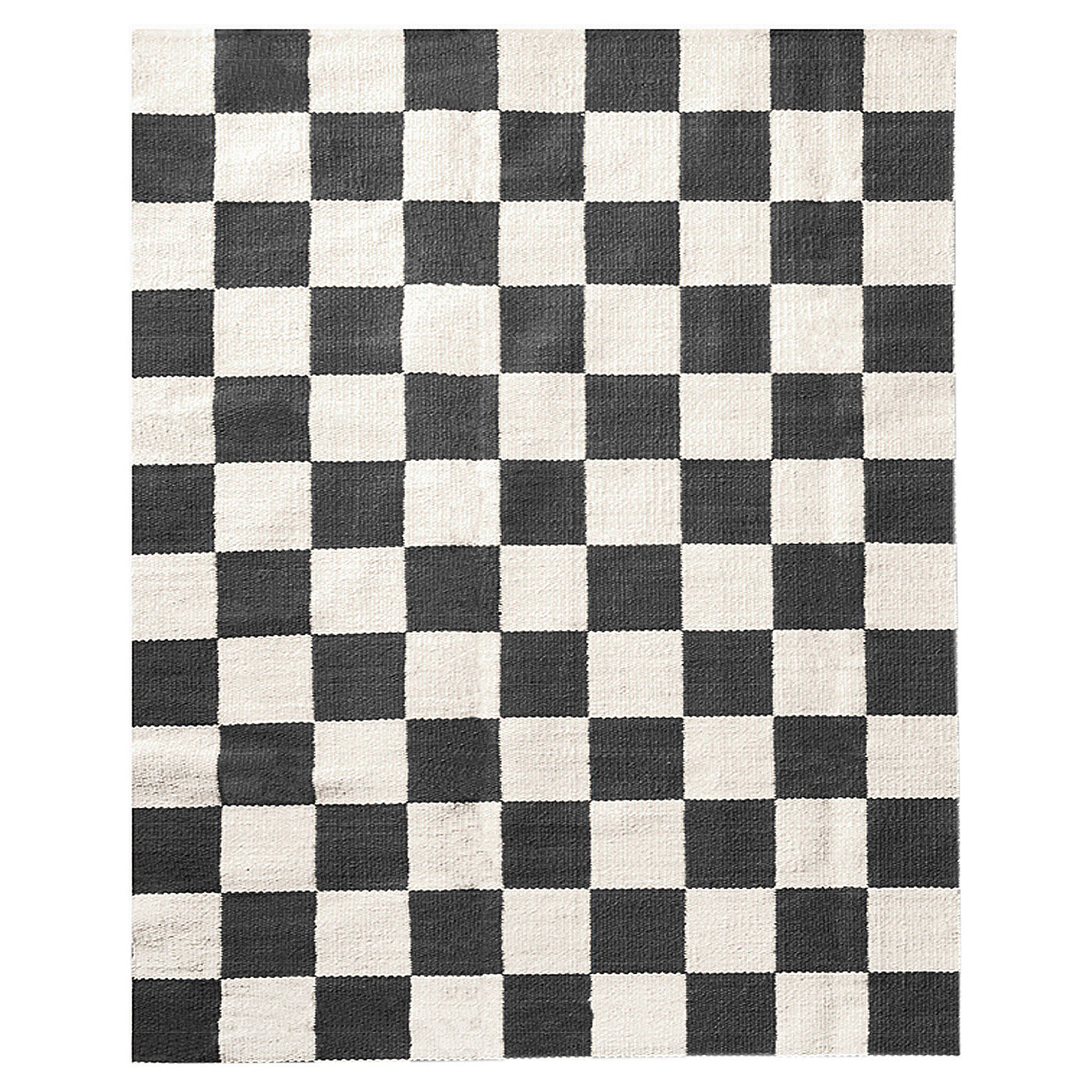 Checkerboard Large Scale Flatweave Rug - Non-Slip Modern Geometric Area Rug for Living Room, Bedroom, Office - Perfect for Home Decor and High Traffic Areas