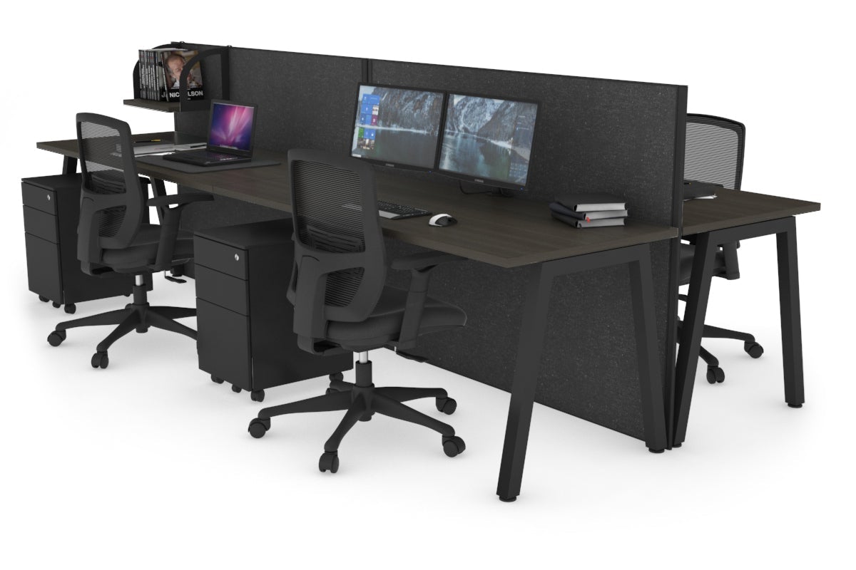 Horizon Quadro 4-Person Office Workstation Bench with A-Legs - 1200L x 700W Dimensions - Perfect for Collaborative Workspaces, Conference Rooms & Open Office Layouts