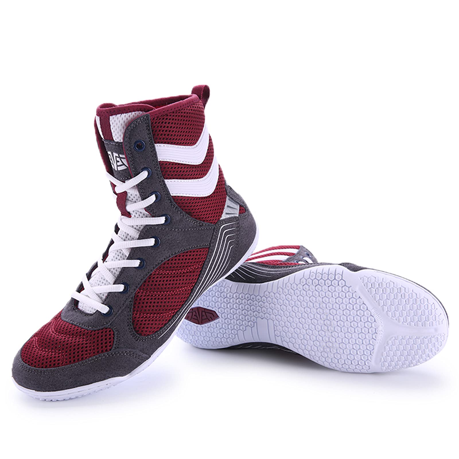High Traction Boxing & Wrestling Shoes for Men, Women & Youth - Non-Slip Combat Training Shoes for Weightlifting, Squats & Gym Workouts - Perfect for MMA, CrossFit & Competition