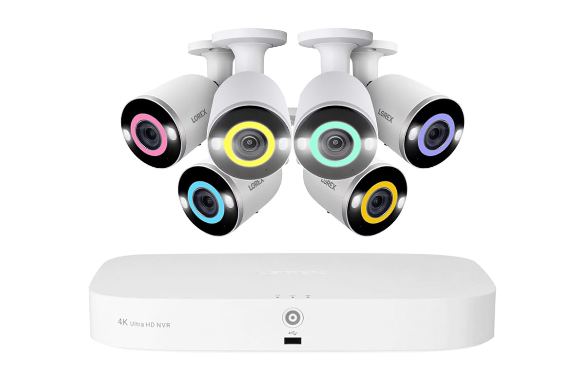 Lorex Fusion 4K 16 Channel Security Camera System (8 Wired + 8 Wi-Fi) with 2TB NVR & 6 Bullet IP Cameras - Smart Motion Detection, Color Night Vision, Two-Way Audio, Active Deterrence - Ideal for Home & Business Surveillance