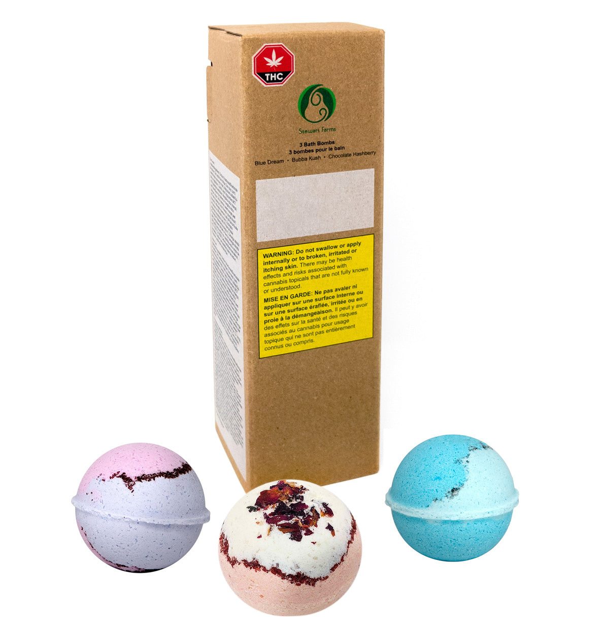 Luxury Bath Bomb Gift Set - Blue Dream, Bubba Kush & Chocolate Hashberry | Relaxing Aromatherapy for Spa, Self-Care & Romantic Bath Time