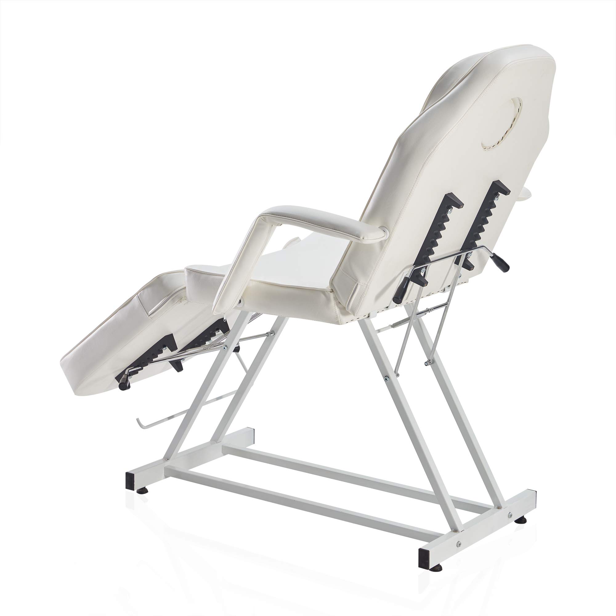 BELLAVIE Adjustable Salon Chair Bed for Massage, Facial, Lash Extensions & Spa Treatments - Professional Beauty Equipment for Tattoo, Microblading & Estheticians - White - Perfect for Salons, Spas & Home Use