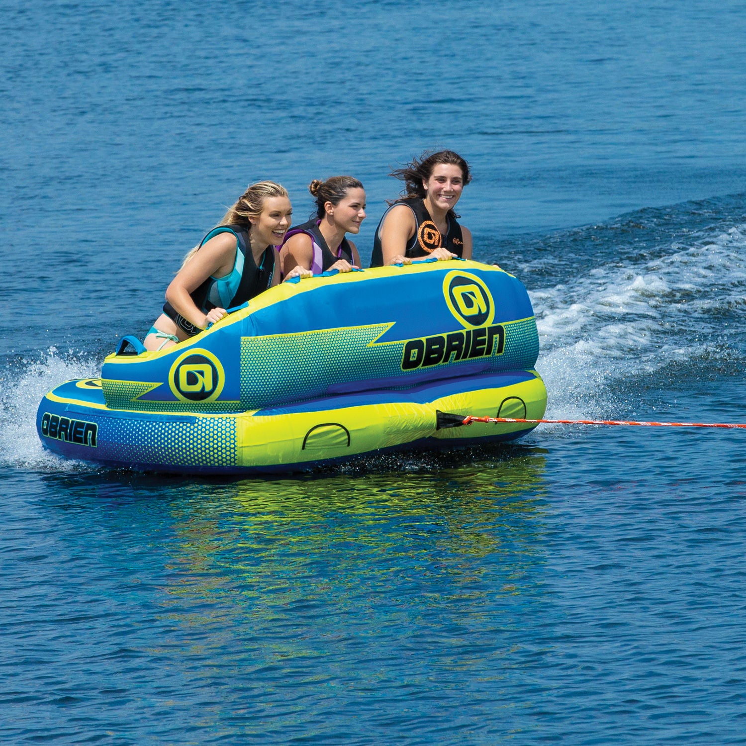 O'Brien Barca 3-Person Towable Tube - Heavy Duty Inflatable Water Tube for Boating, Lakes & Rivers - Fun for Adults & Kids - Perfect for Summer Water Sports & Family Outings