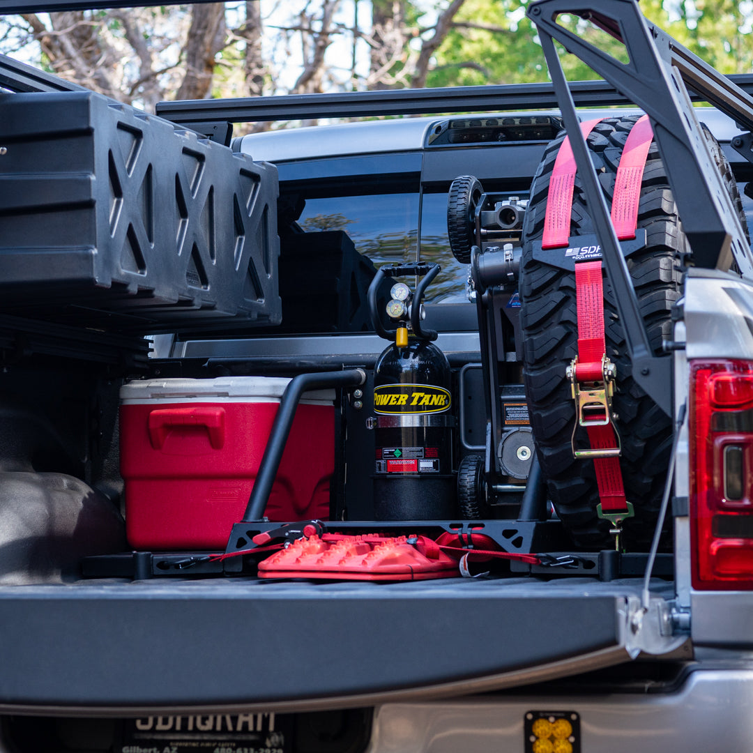 2019-2025 Ram 2500/3500 Heavy Duty SDHQ Built-In Bed Chase Rack | Off-Road Truck Accessory for Overlanding & Adventure Gear Storage