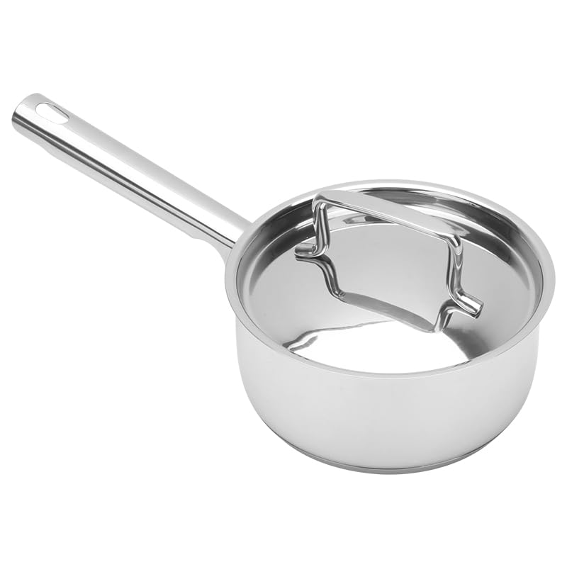 1.5-Quart Stainless Steel Saucepan with Lid - 18/10 Tri-Ply Bottom, Induction & Oven Safe (500°F) - Dishwasher Safe Cookware for All Cooktops - Perfect for Sauces, Soups, and Small Batch Cooking