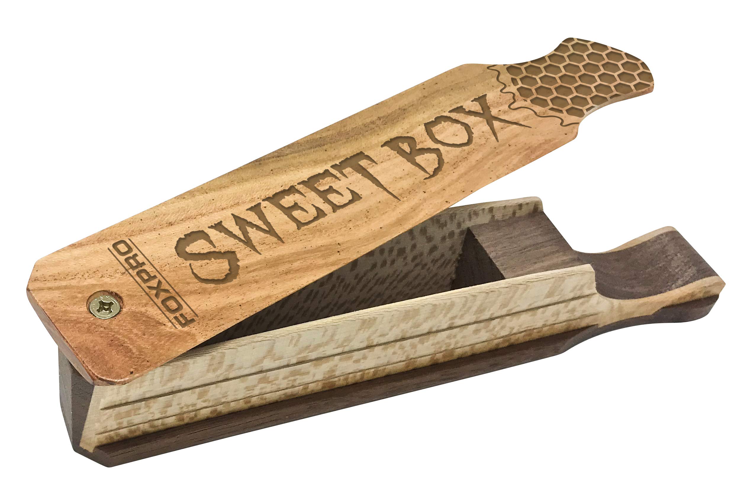 FOXPRO Sweet Box Turkey Call - Honey Locust & Speckled Sycamore Wood - Realistic Turkey Sounds for Hunting & Outdoor Adventures