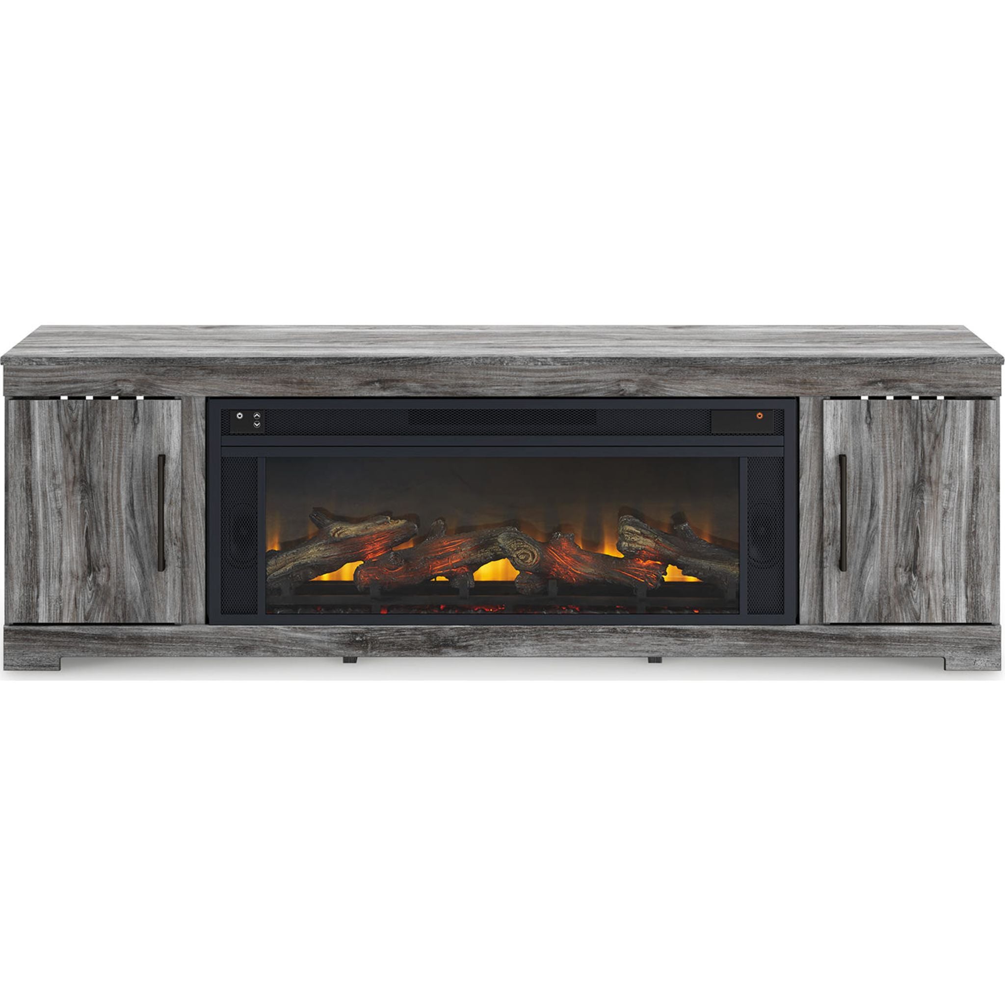Baystorm TV Stand with Fireplace - Modern Gray Entertainment Center for Living Room, Bedroom & Home Theater - Perfect for Mounting Flat Screen TVs & Enhancing Home Decor