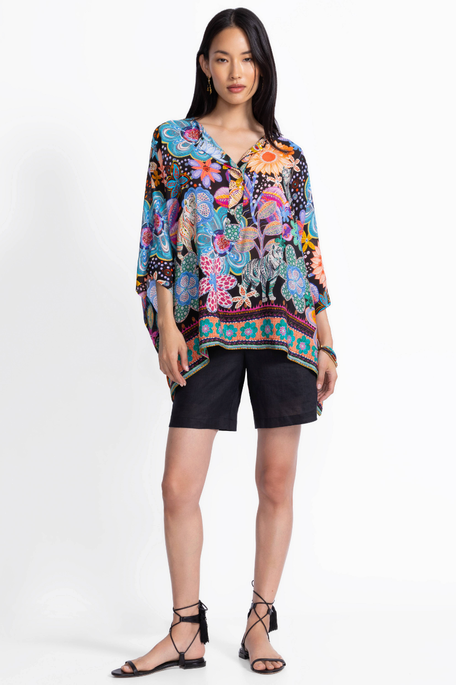 Aletika Poncho Caetana Allover Print - Stylish Women's Fashion Poncho for Outdoor Activities, Travel, and Casual Wear