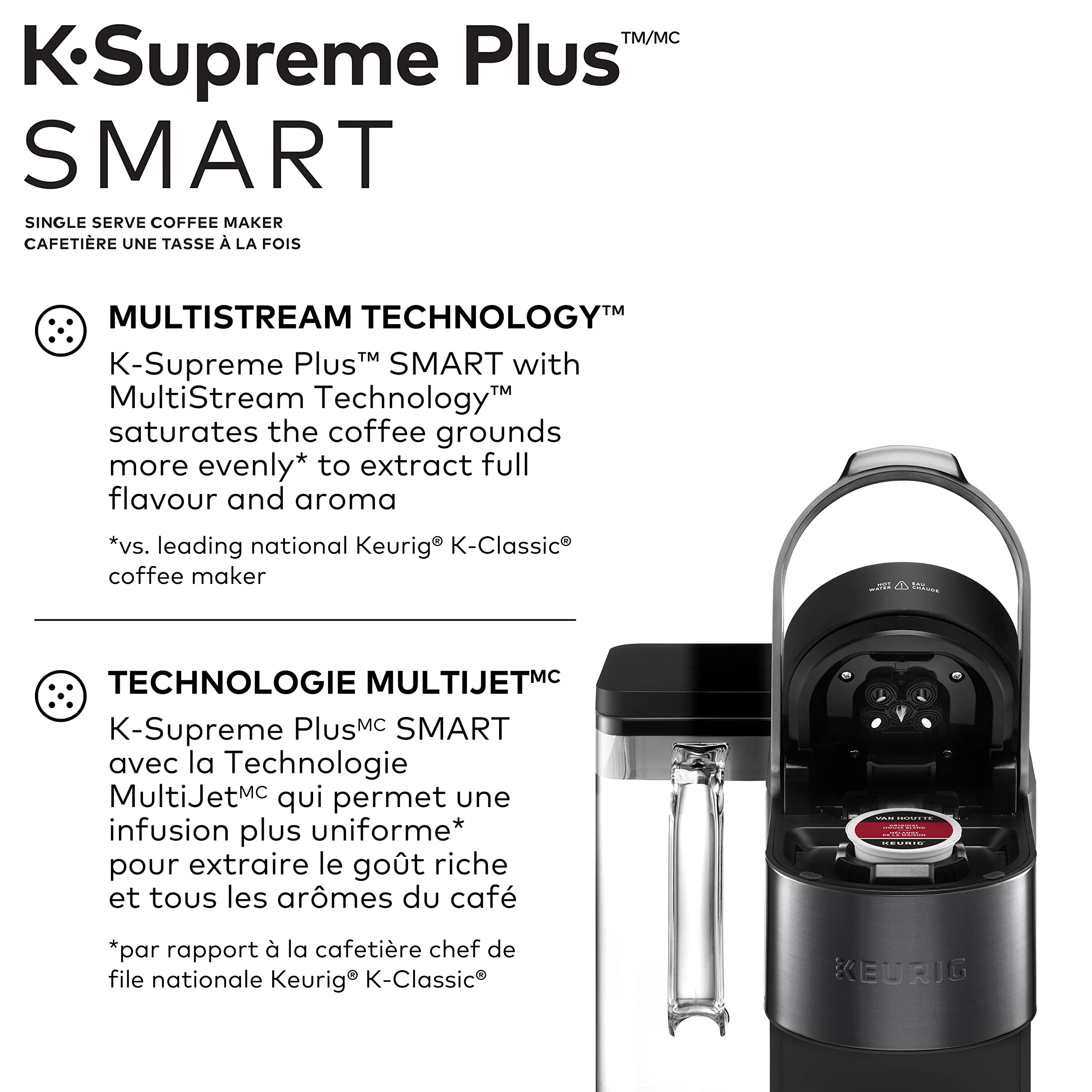 Keurig K-Supreme Plus SMART Single Serve K-Cup Pod Coffee Maker with WiFi Connectivity & App Control, Black - Perfect for Home, Office & Small Business Use