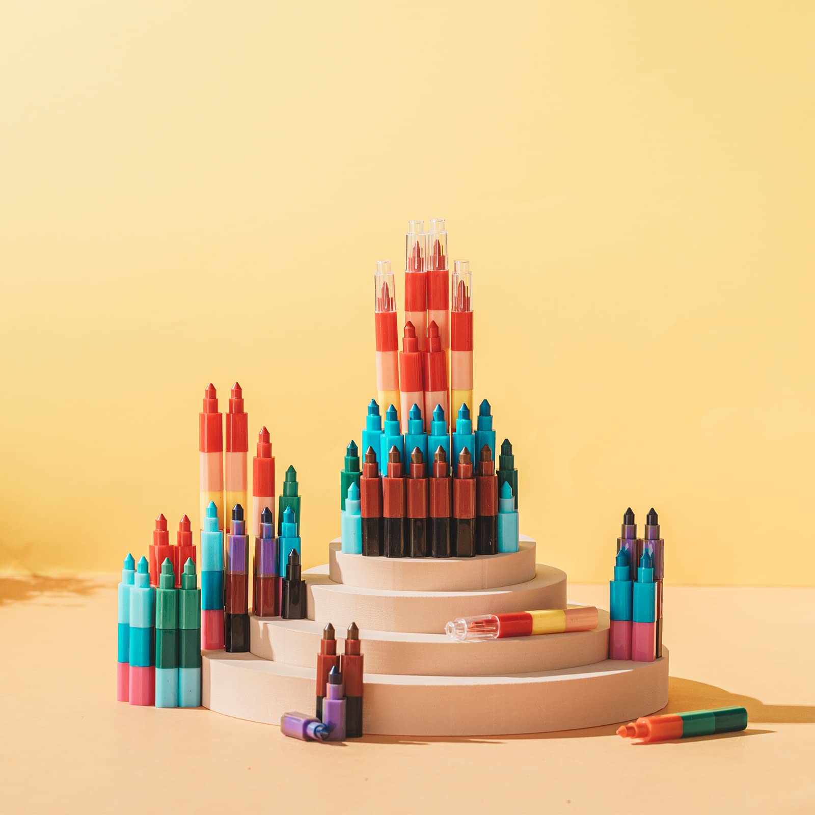 72-Piece Stackable Rainbow Crayons - 12 Colors for Kids DIY & Party Favors - School & Office Supplies