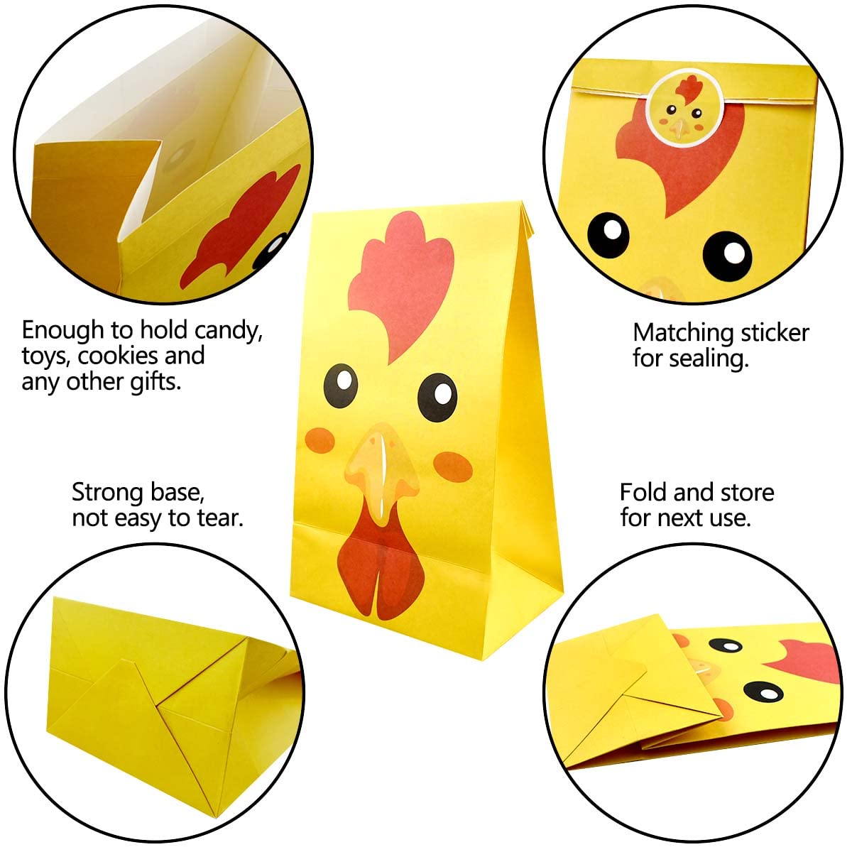 12 Pack Animal Party Favor Bags - Farm & Jungle Safari Theme Treat Goodie Bags for Birthday Parties, Candy Treat Bags, Barnyard Party Supplies, Paper Gift Bags - Perfect for Kids Birthday, Baby Shower & Themed Events