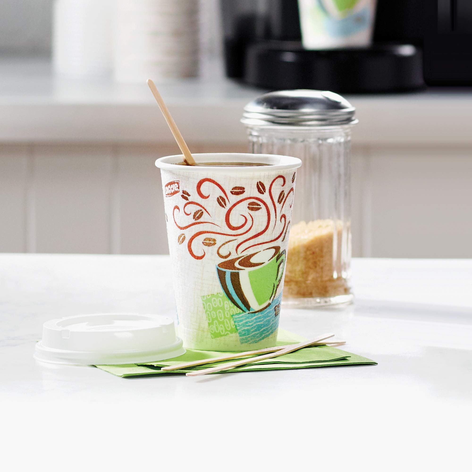 Dixie PerfecTouch 12 oz Insulated Paper Coffee Cups - 960 Count (6 Sleeves of 160 Cups) | Hot & Cold Beverage Containers for Office, Cafes & Home Use | BPA-Free Disposable Cups by Georgia-Pacific