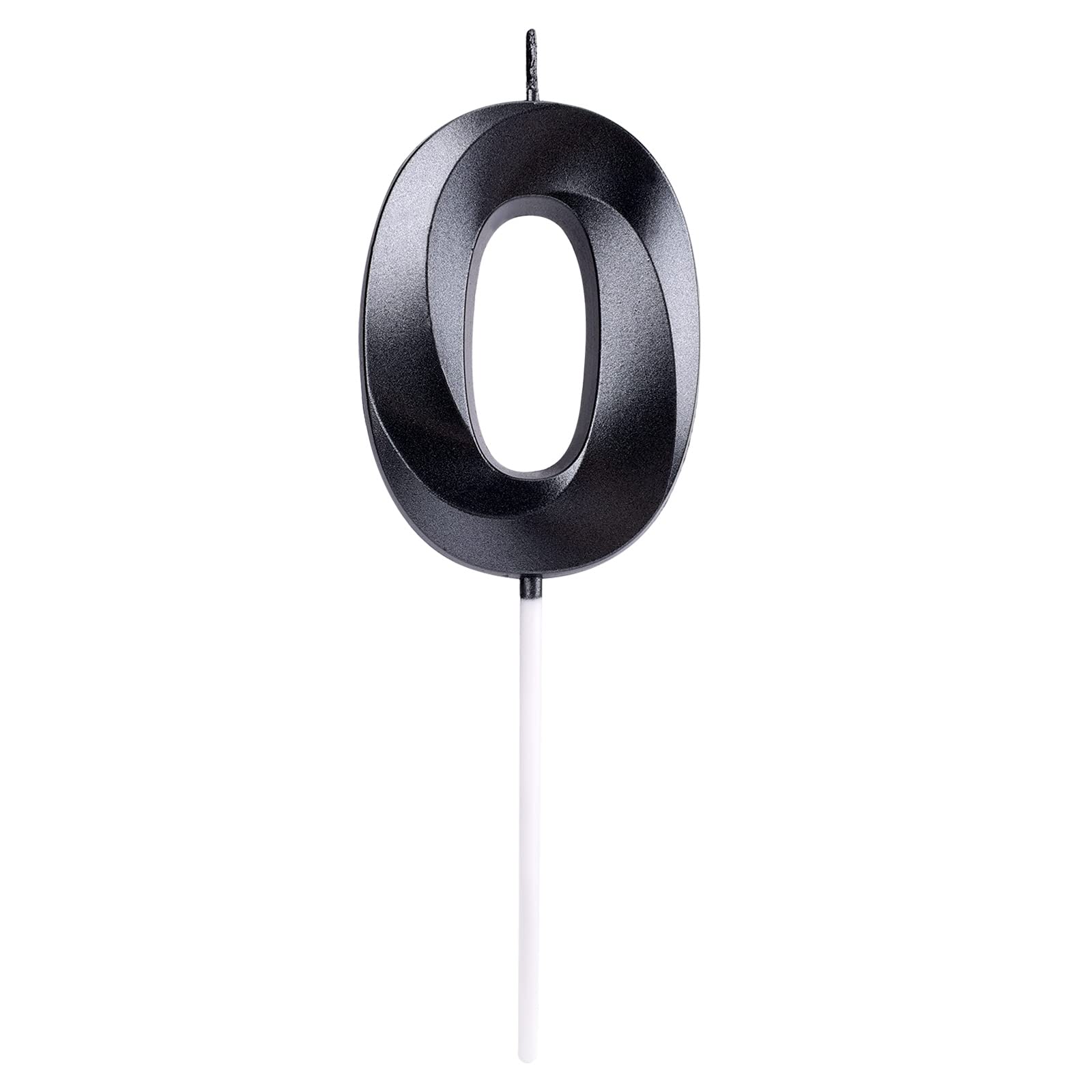 AIEX 2.76 Inch 3D Number Birthday Candles for Cake Decorations - Large Cake Topper Candles for Birthday Parties, Weddings, Anniversaries & Graduations (Black) - Perfect for Celebrations and Special Events