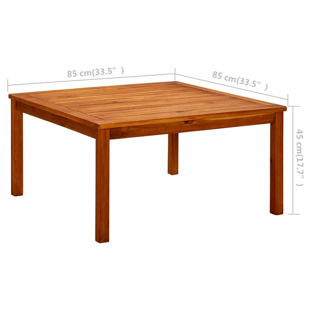 CHARMMA 40 Inch Outdoor Coffee Table - Solid Acacia Wood Rectangle Side Table with Natural Oil Finish for Patio, Garden, Balcony, Poolside & Deck - 33.5