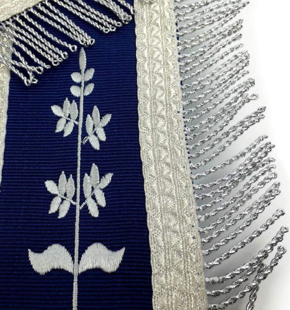 Master Mason Blue Lodge G Freemason Apron - Silver Machine Embroidery Standard Size | Perfect for Masonic Rituals, Lodge Meetings & Ceremonial Events