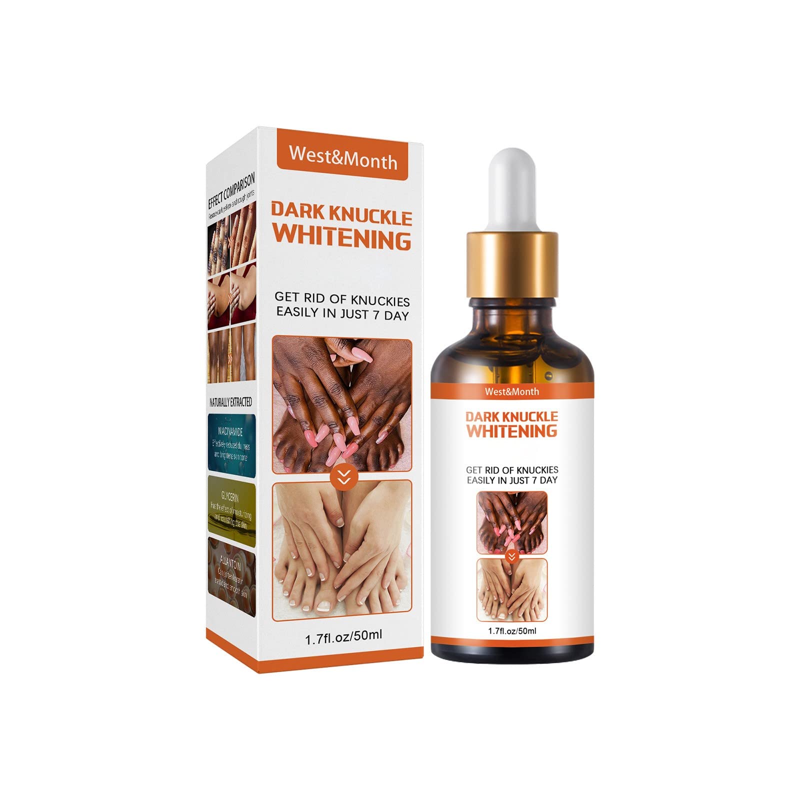 Skin Whitening Oil for Dark Spot Removal & Brightening - 50ML Body Bleaching Treatment for Back Acne Scars (White, One Size) - Perfect for Daily Skincare Routine & Hyperpigmentation Care