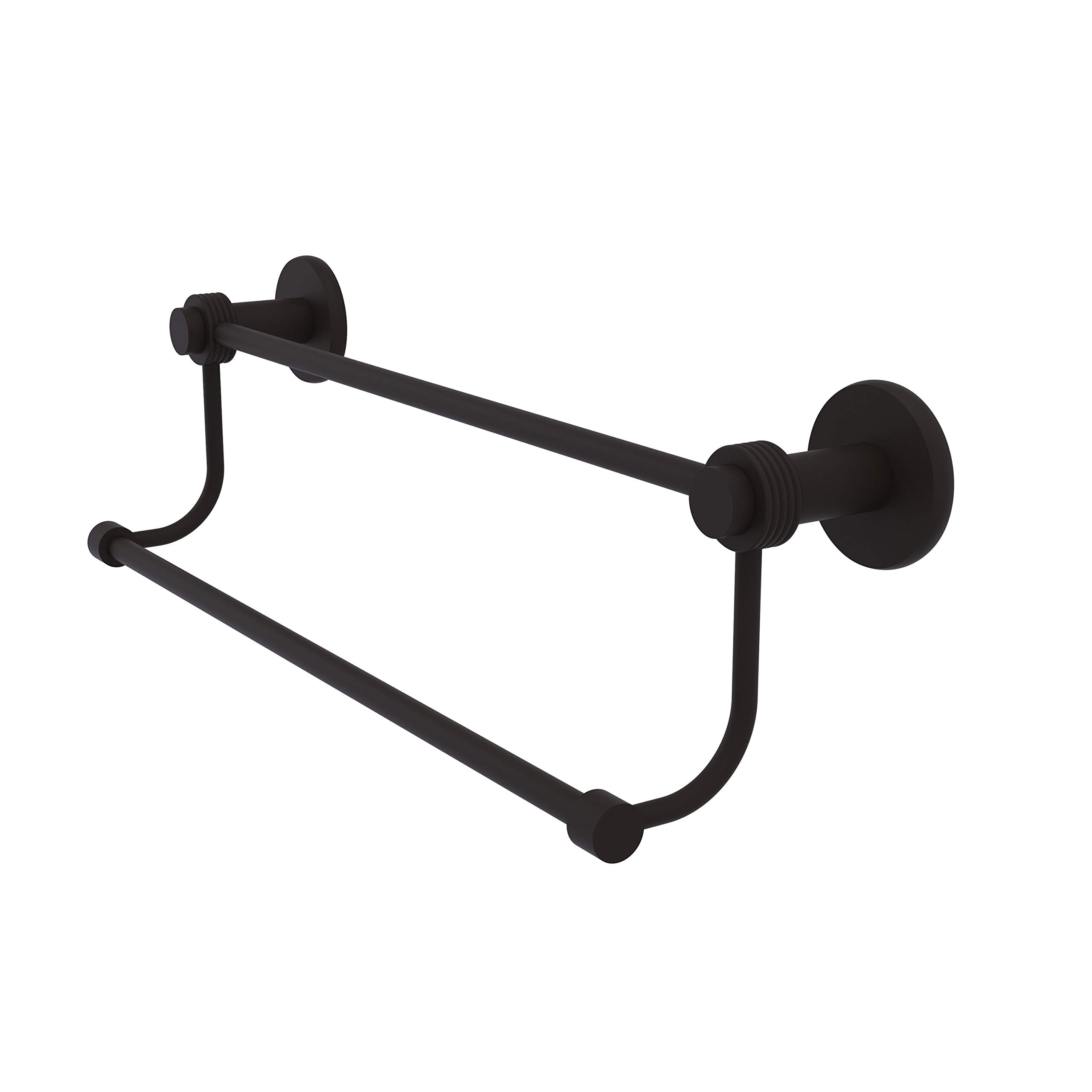 Allied Brass 9072G/18-ORB Mercury Collection 18 Inch Double Grooved Towel Bar - Oil Rubbed Bronze - Bathroom Accessories for Modern & Traditional Homes - Perfect for Bathrooms, Powder Rooms & Spa Retreats
