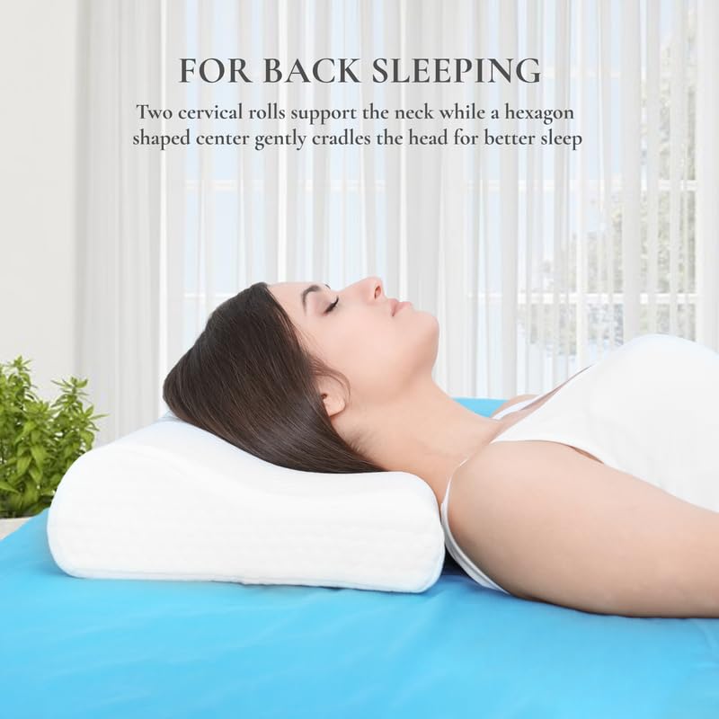 Sleep & Beyond myTraining 100% Natural Wool Filled & Cotton Sateen Quilted Pillow Case - All Seasons Support for Neck, Shoulders & Spine - Lightweight, Washable Queen Size Pillow (Ivory) - Perfect for Home, Office & Travel Comfort