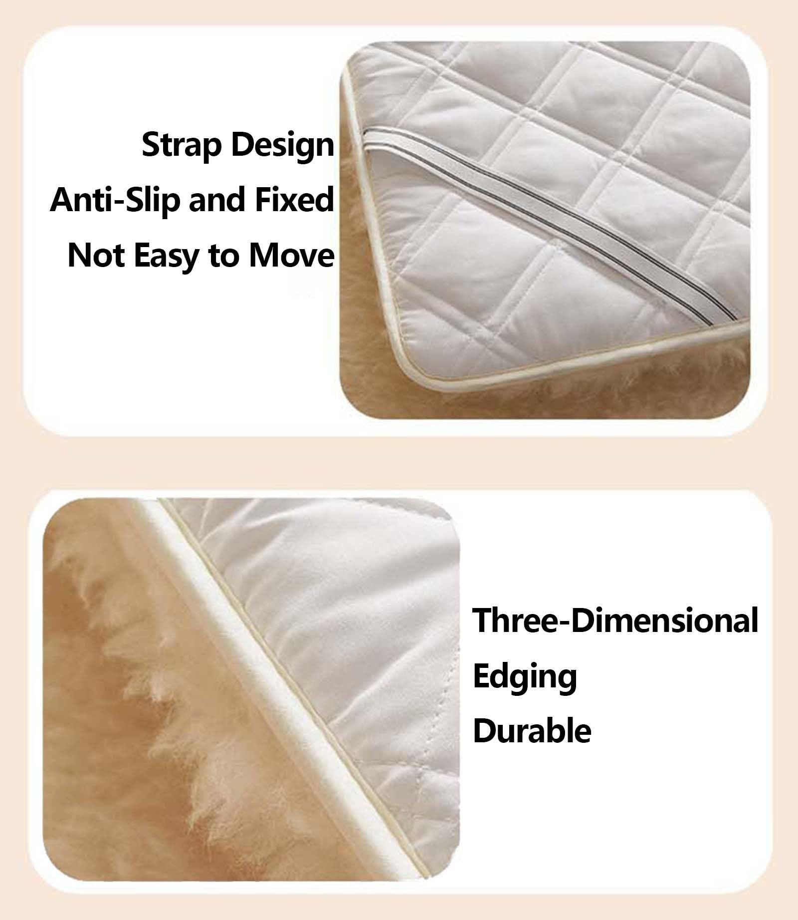 Premium Twin Size Australian Pure Sheep Wool Fleece Mattress Cover - Breathable All-Season Wool Mattress Protector & Bed Topper (71