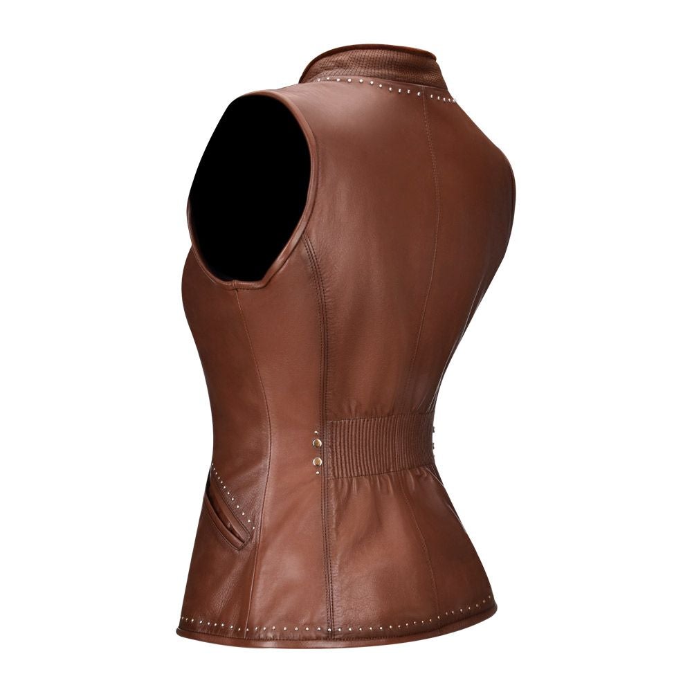 Women's Reversible Lambskin Vest - Soft Western Fashion Cuadra Brown Jacket for Casual Wear & Outdoor Activities