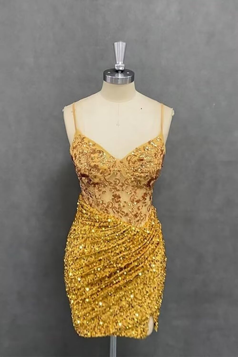 Sparkly Sequin Short Homecoming Dress for Teens - V Neck Corset Prom Gown with Glitter Lace Applique | Formal Cocktail Party Dress for Dances, Quinceañera, Pageants & Special Occasions