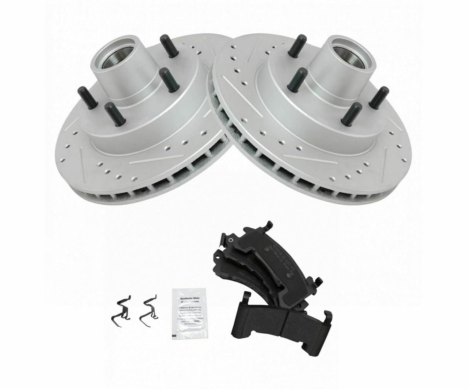 High-Performance Front Brake Pads & Rotors Kit for Chevy GMC Buick Pontiac - Durable Replacement for Smooth Braking - Ideal for Daily Commute, Off-Roading & Towing