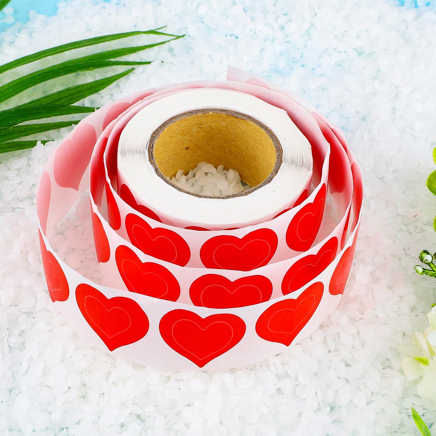 500pcs 1.5 Inch Heart Shaped Tanning Stickers - Cute Self Adhesive Body Stickers for Tanning Beds & Sunbathing - Perfect for Beach, Pool Party & Summer Vacation