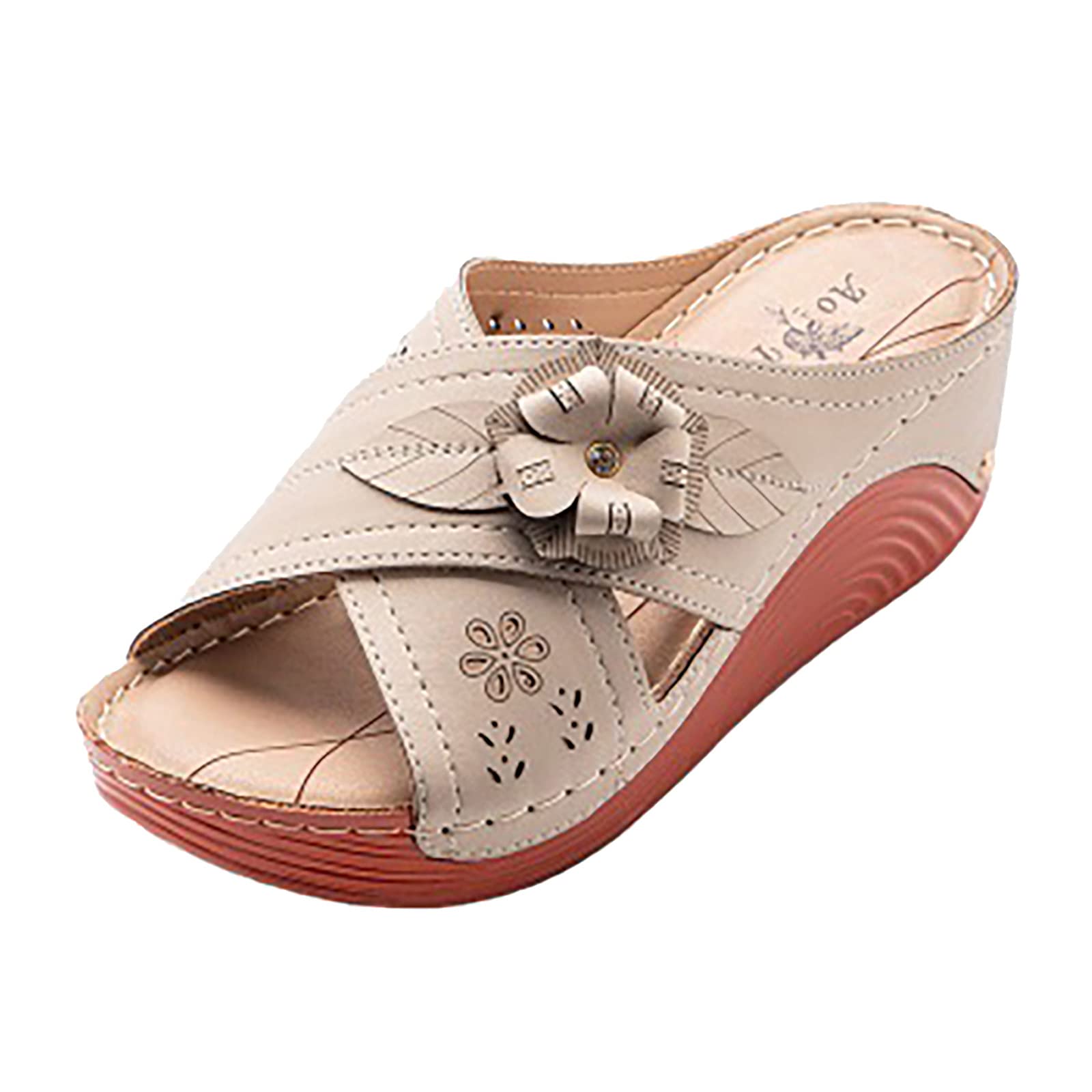 **Women's Sexy Beach Sandals - Columbia Comfortable Water Shoes for Women & Girls (Size 4-8) | Lightweight Quick-Dry for Beach, Pool, Vacation & Outdoor Activities (Beige)**